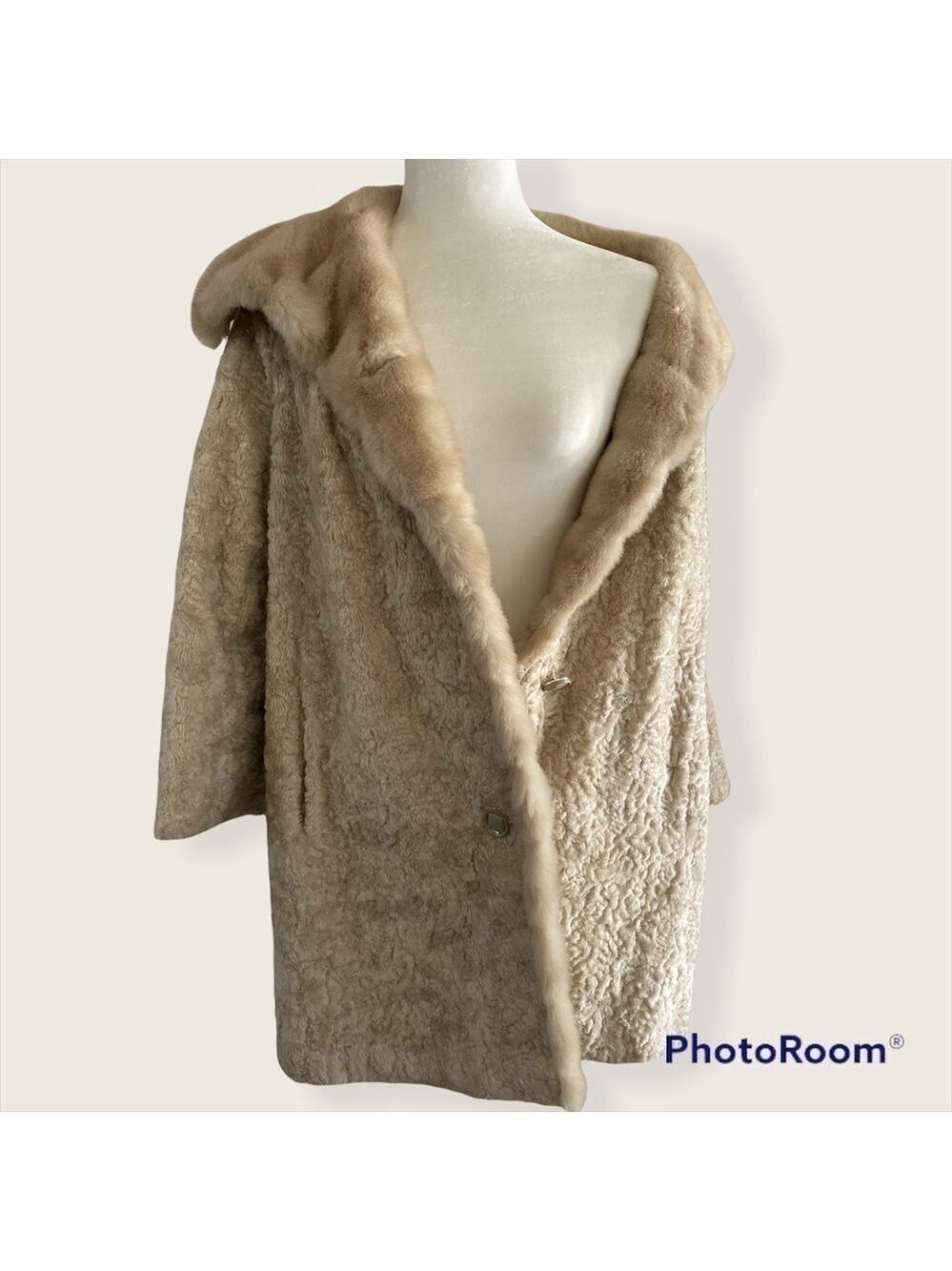 St. Moritz vintage 60’s floral faux fur overcoat